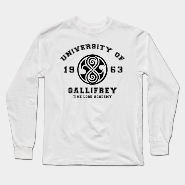 University Of Gallifrey Long Sleeve T-Shirt by royalbrosart